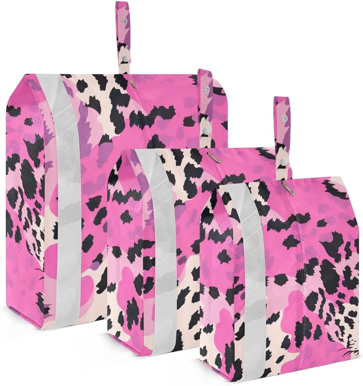 Fashion Purple Leopard Packing Cubes for Suitcases 3 Set Compression Lightweight Luggage Packing Organizers for Carry on Suitcase Travel Accessories Luggage Organizer Bags Set