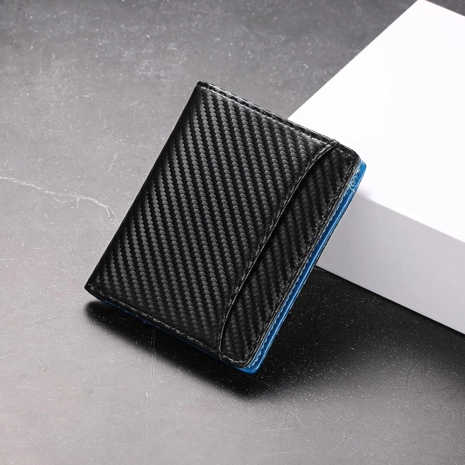 GAEKEAO Mens Wallet Slim Bifold RFID Blocking Thin Credit Card Holder Genuine Leather Minimalist Front Pocket Wallets for Men with Zipper Coin Pocket