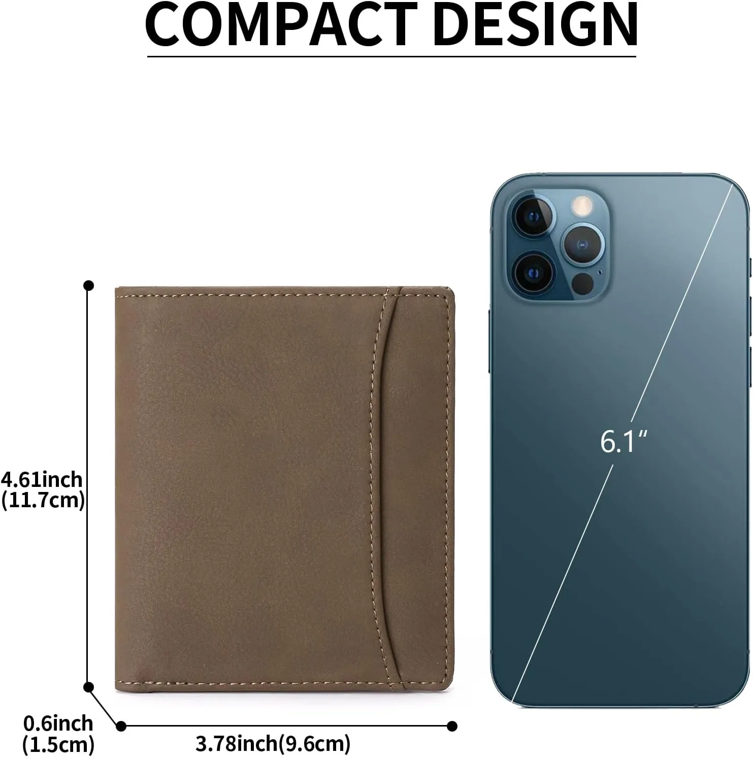 GAEKEAO Mens Wallet Slim Bifold RFID Blocking Thin Credit Card Holder Genuine Leather Minimalist Front Pocket Wallets for Men with Zipper Coin Pocket