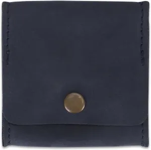 Genuine Leather Squeeze Coin Pouch Moon Pocket Coin Case Handmade Vintage Leather Change Holder Purse Wallet for Men & Women Small Minimalist Coin Purse Leather Coin Wallet (Blue)