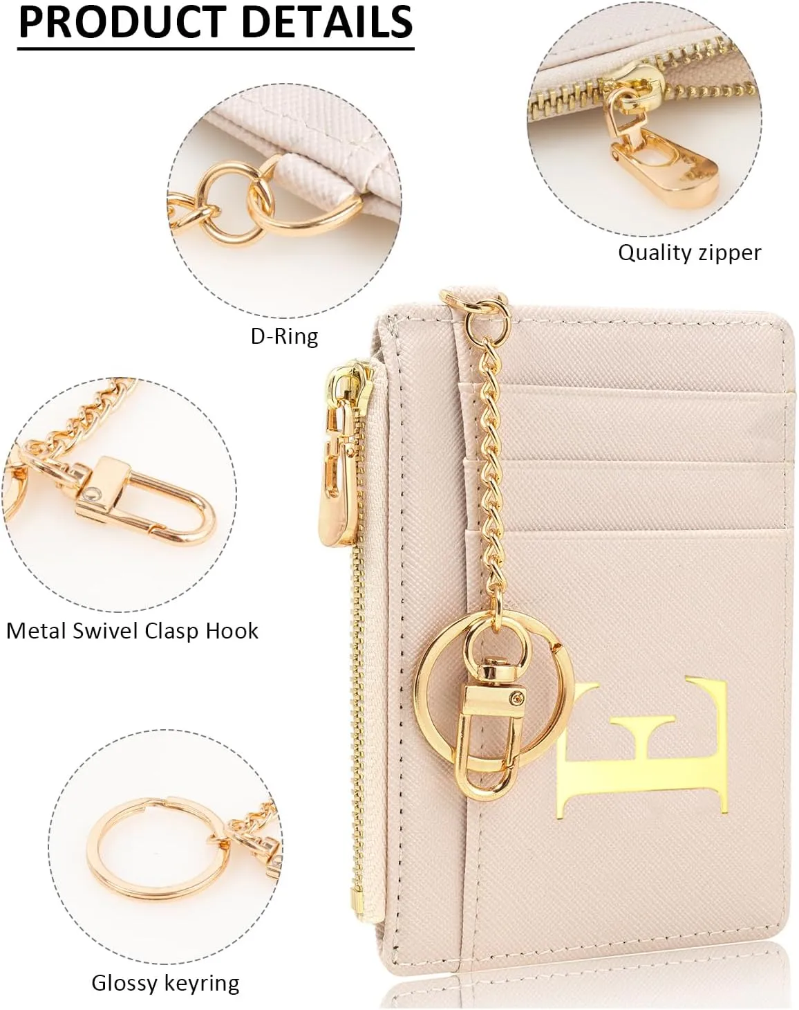 Gifts for Women - Slim RFID Blocking Card Holder Minimalist Leather Front Pocket Wallet, Personalized Birthday Gifts for Women Her Freind Sister Girlfriend, Initial Card Holder Wallet (Initial E)