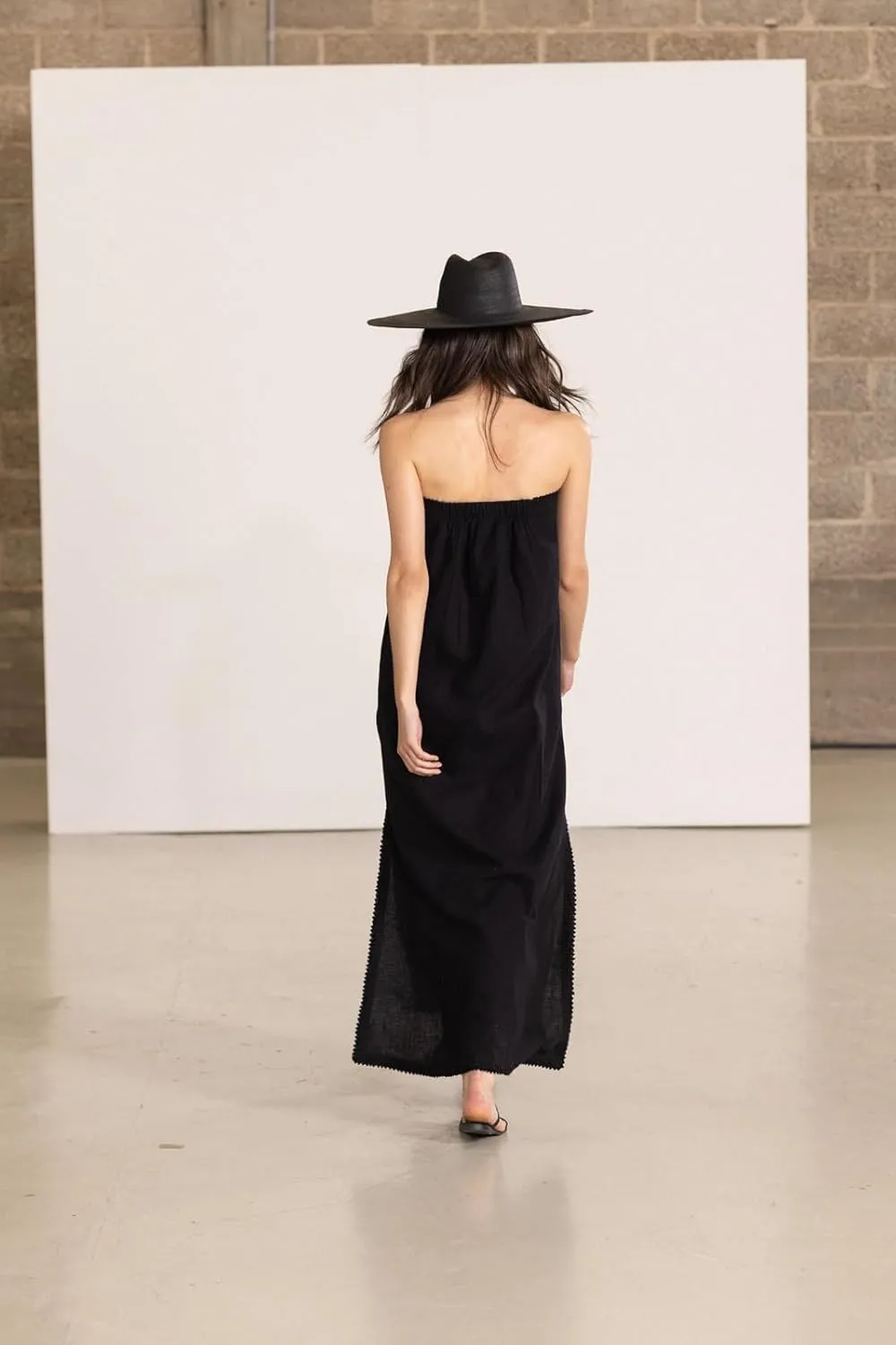 Gottex Black Bandeau Strapless Long Maxi Dress, Stylish Swimsuit Coverup for Women