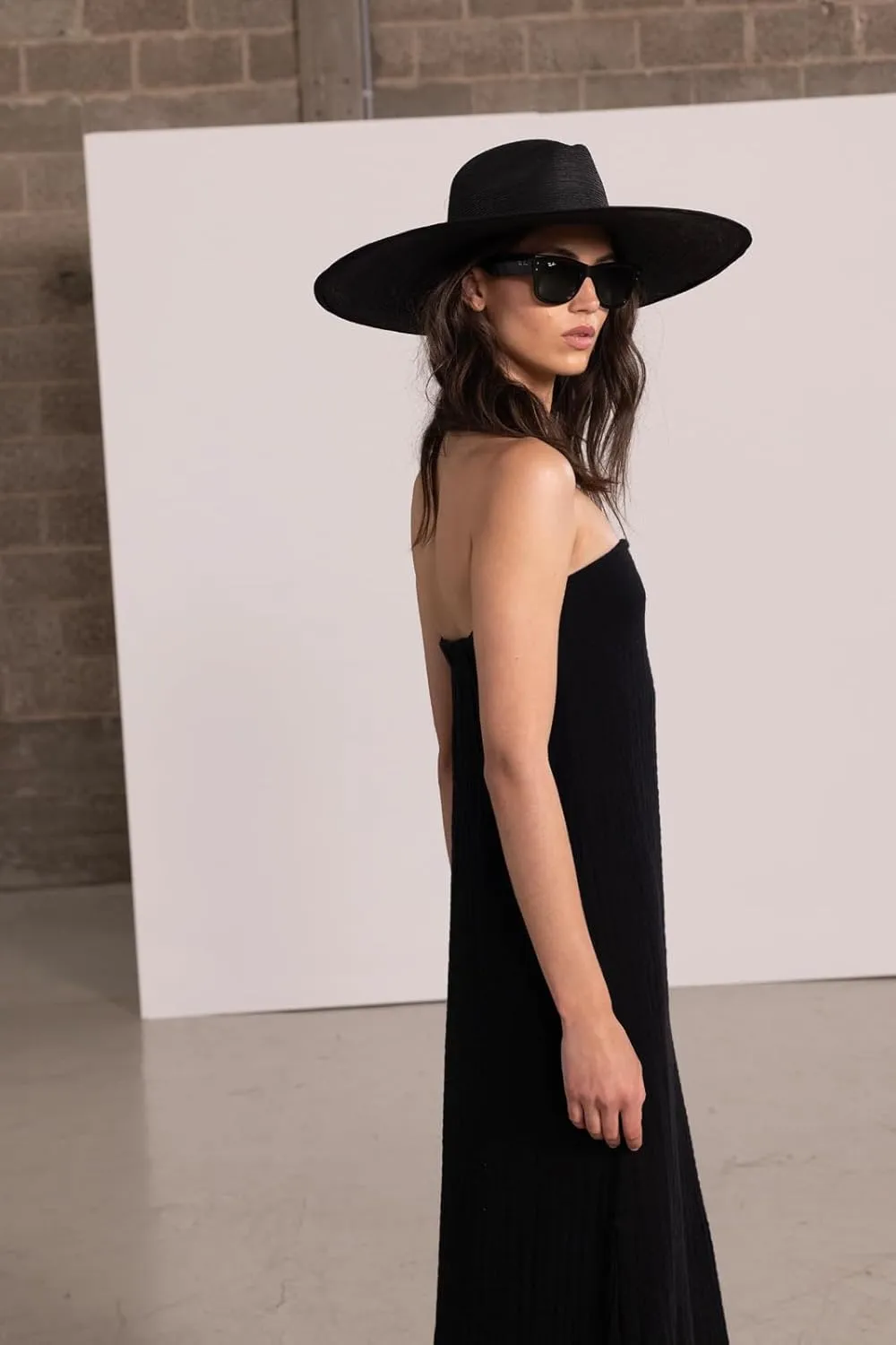 Gottex Black Bandeau Strapless Long Maxi Dress, Stylish Swimsuit Coverup for Women