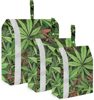 Green Vintage Leaves Packing Cubes for Suitcases 3 Set Compression Expandable Luggage Packing Organizers for Carry on Suitcase Travel Essentials Luggage Organizer Bags Set