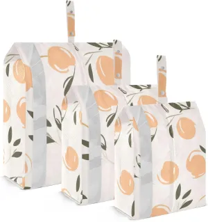 Hand Drawn Peach Packing Cubes for Suitcases 3 Set Expandable Compression Luggage Packing Organizers for Carry on Suitcase Travel Accessories Luggage Organizer Bags Set