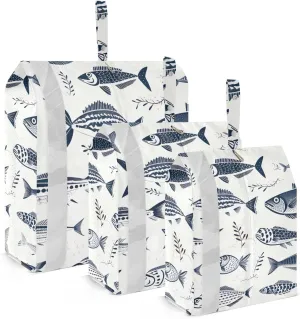 Handwritten Fish Packing Cubes for Travel 3 Set Expandable Compression Luggage Packing Organizers for Carry on Suitcase Travel Essentials Luggage Organizer Bags Set