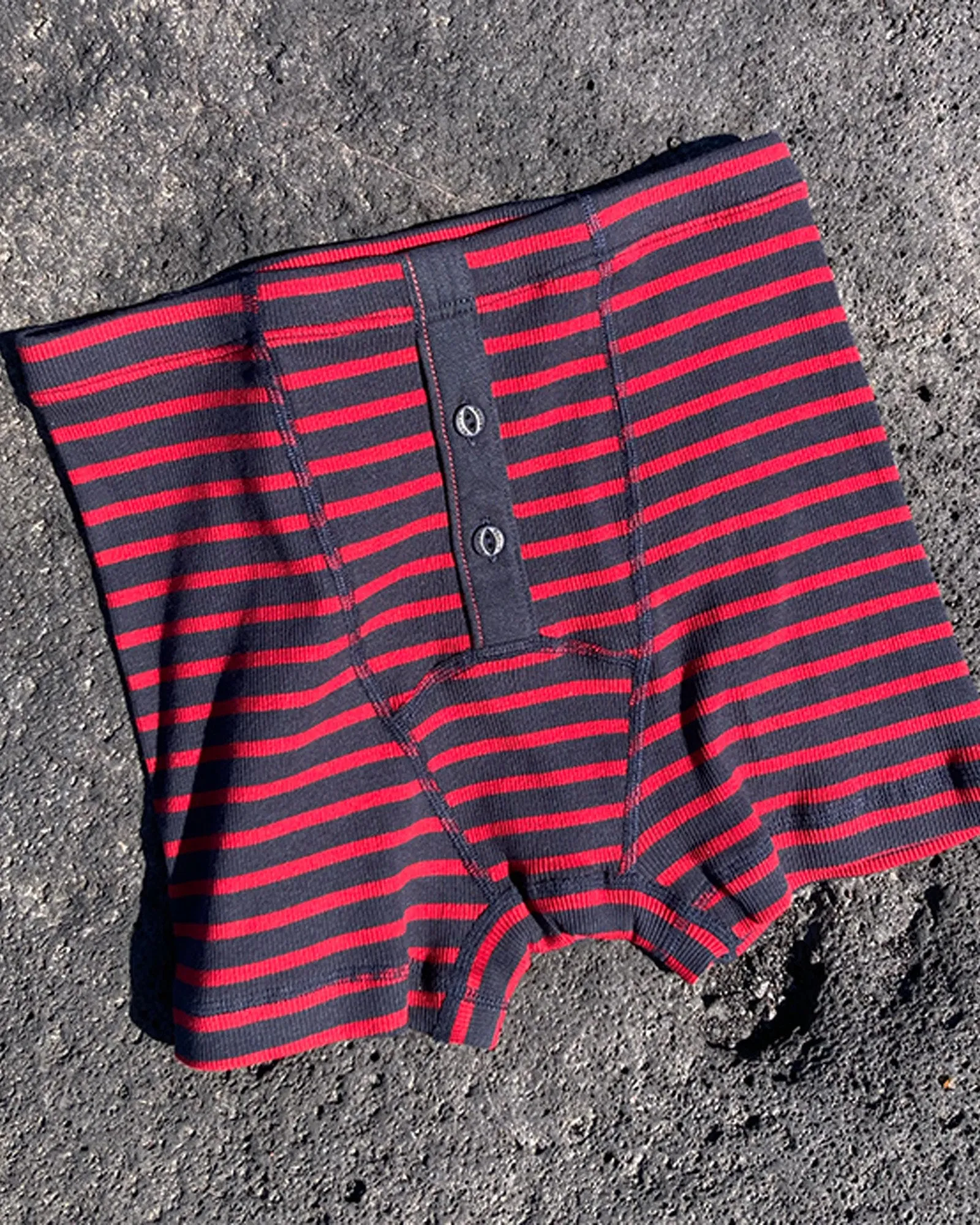 Hemen Biarritz Albar Breton Stripe Boxer Brief - Deep Marine / Red