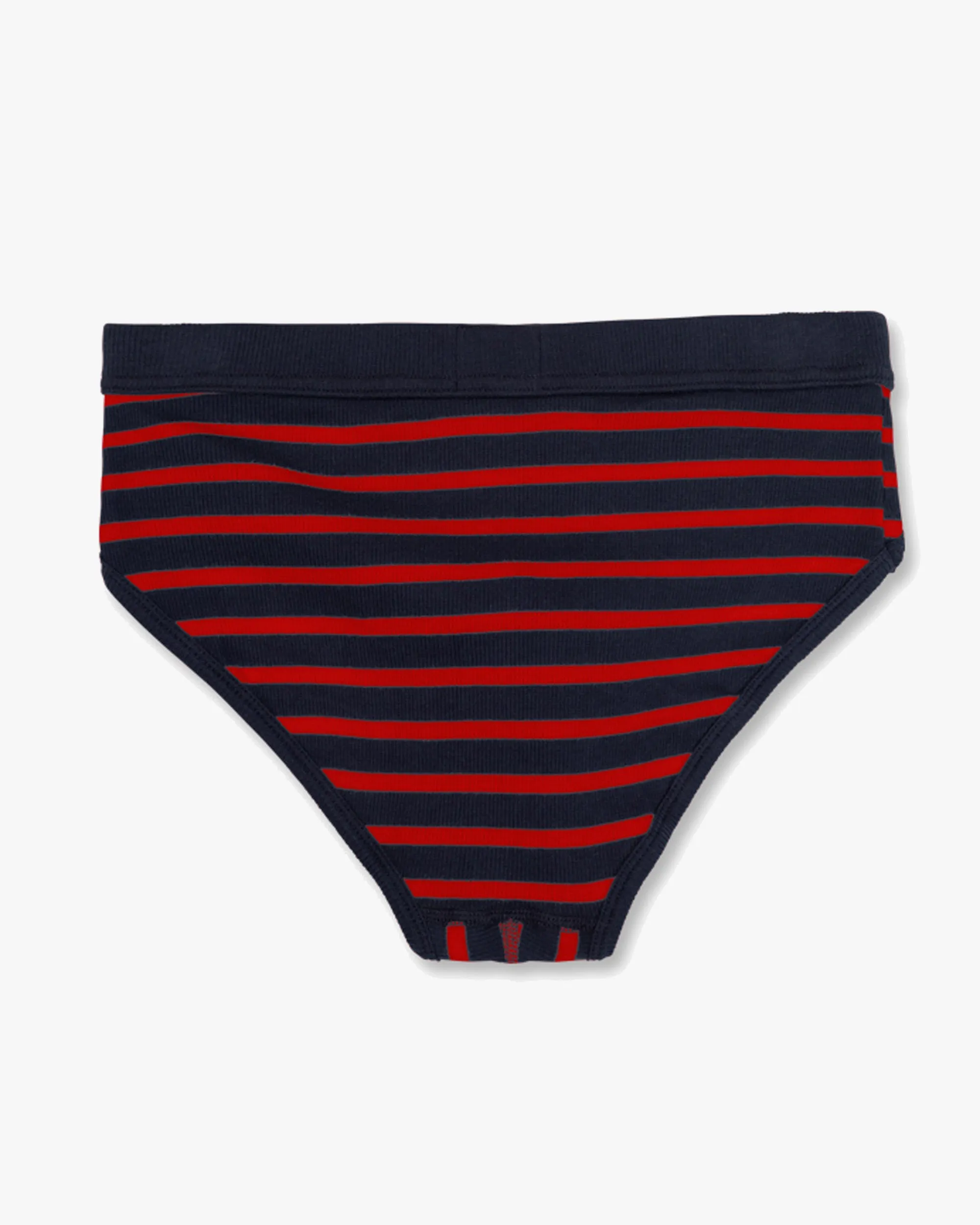Hemen Biarritz Etor Breton Stripes Brief - Deep Marine / Red