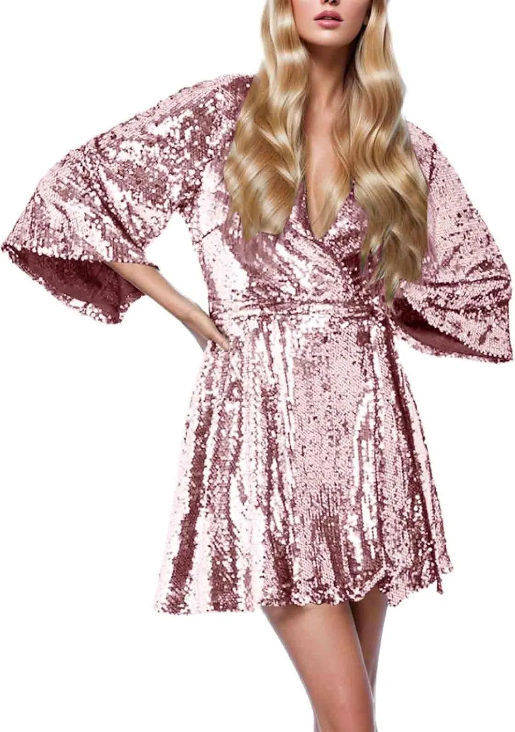Homecoming Dresses for Teens Sparkly Sequin Mini Dress Long Sleeve Wedding Cocktail Party Dresses HOCO Gown Dress