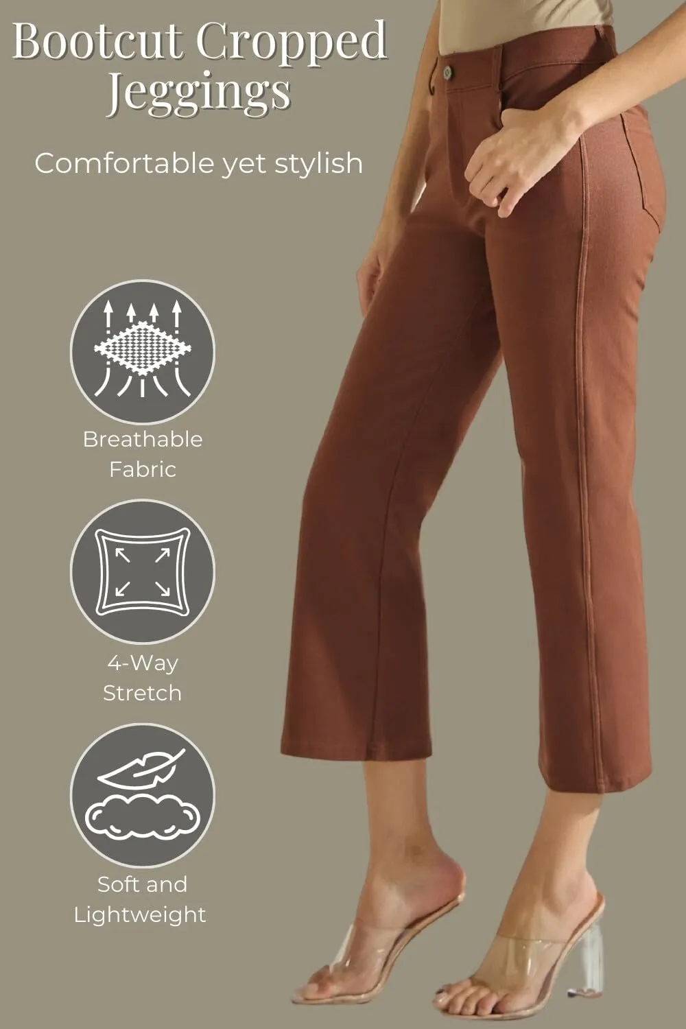ICONOFLASH Women's Stretch Jeggings with 4 Pocket Pull On Straight Leg Jean Leggings with Belt Loops (Available in Plus Size)