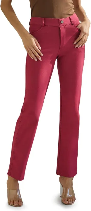 ICONOFLASH Women's Stretch Jeggings with 4 Pocket Pull On Straight Leg Jean Leggings with Belt Loops (Available in Plus Size)