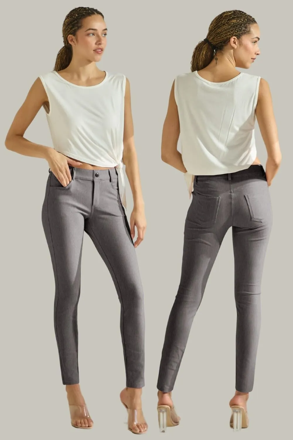 ICONOFLASH Women's Stretch Jeggings with 5 Pockets Pull On Skinny Jean Leggings (Available in Plus Size)