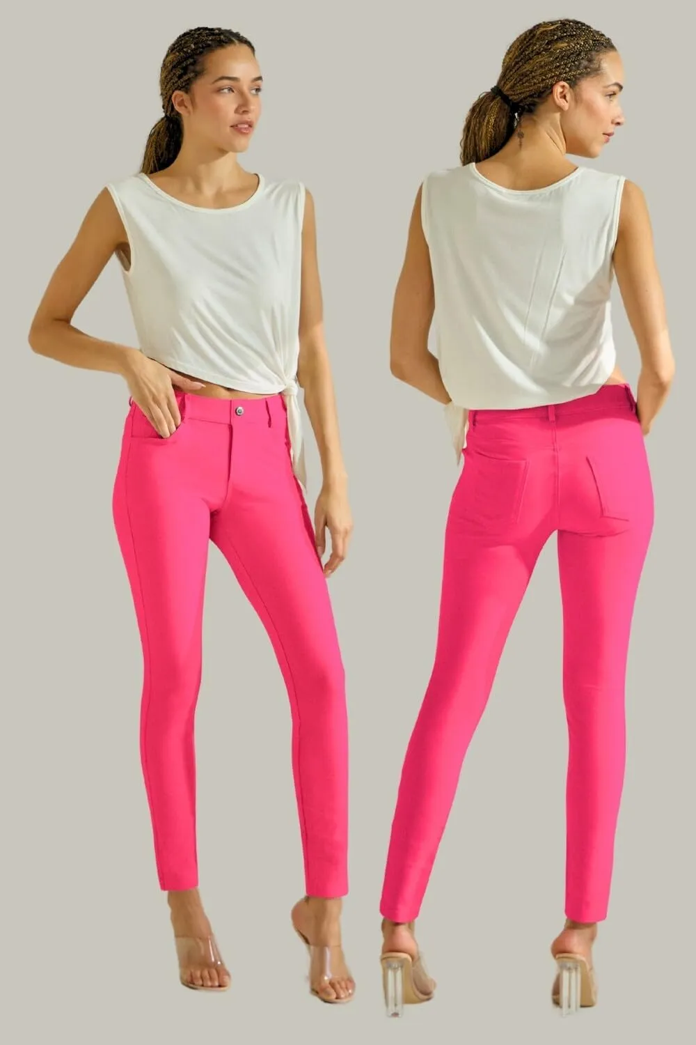 ICONOFLASH Women's Stretch Jeggings with 5 Pockets Pull On Skinny Jean Leggings (Available in Plus Size)