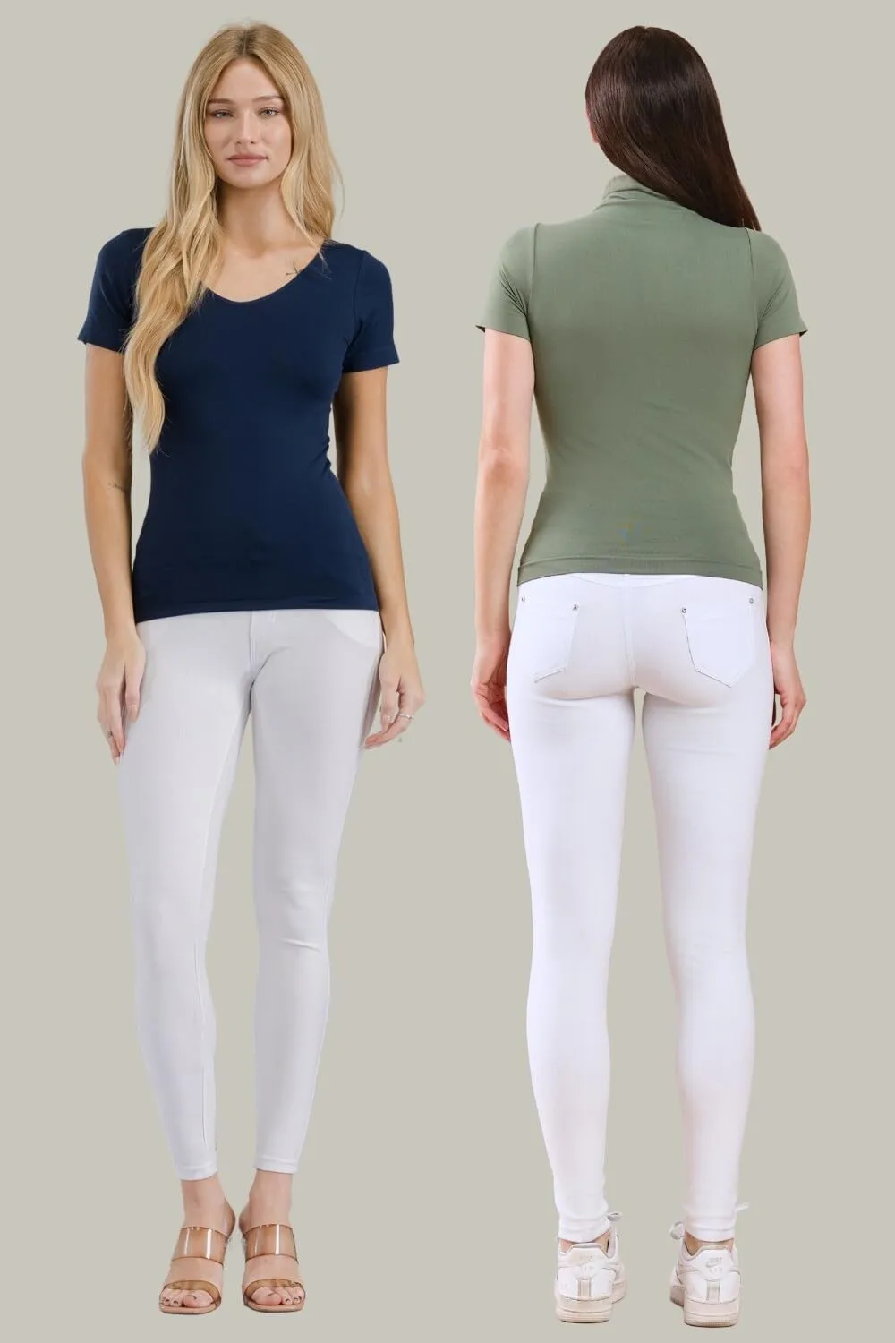 ICONOFLASH Women's Stretch Jeggings with 5 Pockets Pull On Skinny Jean Leggings (Available in Plus Size)