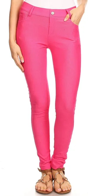 ICONOFLASH Women's Stretch Jeggings with 5 Pockets Pull On Skinny Jean Leggings (Available in Plus Size)
