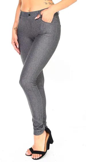 ICONOFLASH Women's Stretch Jeggings with 5 Pockets Pull On Skinny Jean Leggings (Available in Plus Size)