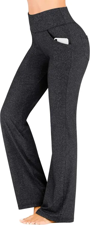 IUGA Bootcut Yoga Pants with Pockets for Women Wide Leg Pants High Waist Workout Pants Tummy Control Work Pants 4 Pockets