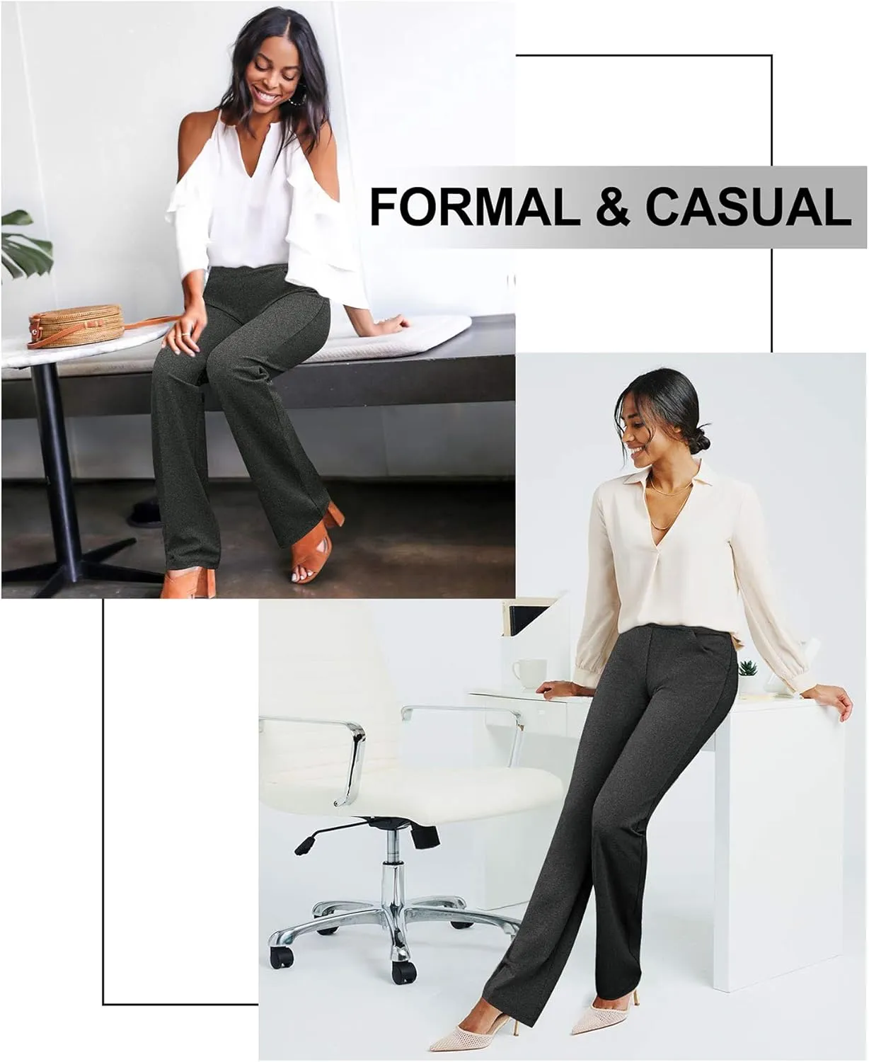 IUGA Bootcut Yoga Pants with Pockets for Women Wide Leg Pants High Waist Workout Pants Tummy Control Work Pants 4 Pockets