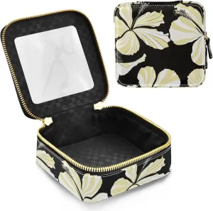 Joko Ivery Flowers Minimalist Lines Black Clear Makeup Bag Travel Cosmetic Bags with Zipper Portable Toiletry Bag for Women Snack Bag Mini Toiletry Bags for Men Women Travel Essentials