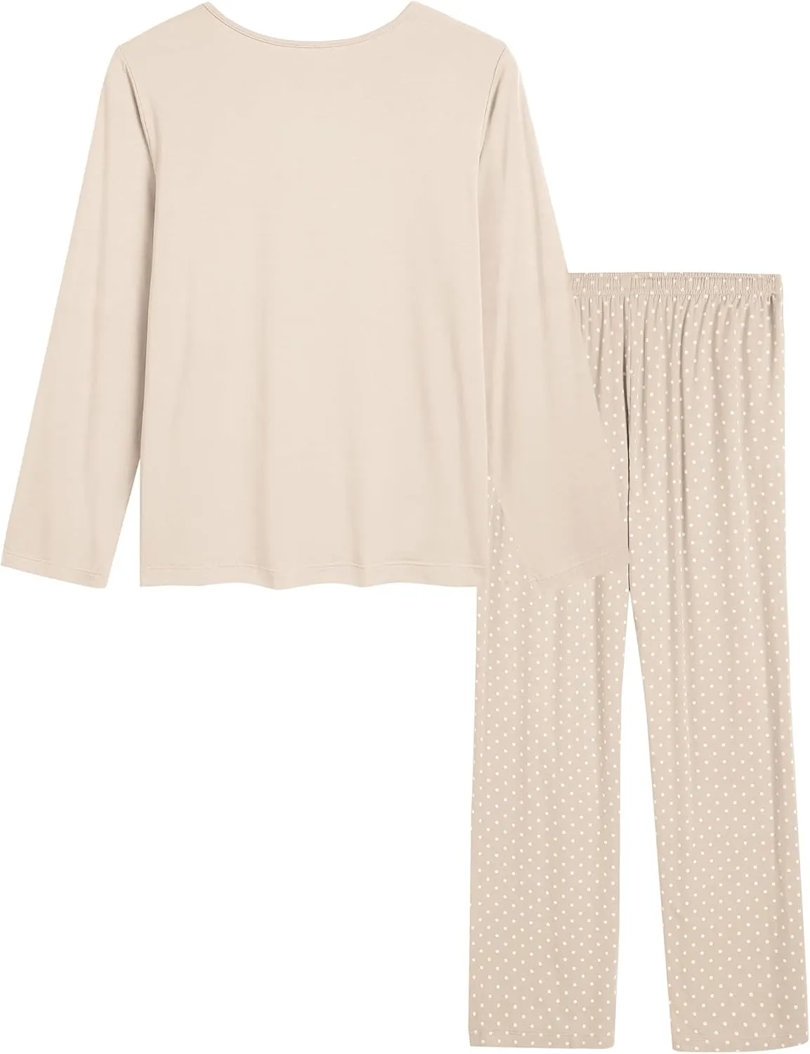Joyaria Women's Bamboo Viscose Pajama Set - Ultra-Soft Breathable Long Sleeve Sleepwear Cute Printed Sleep Pant With Pocket