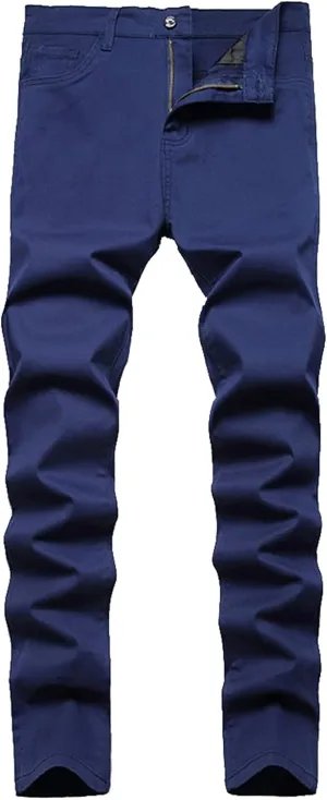 Keevoom Mens Stretch Skinny Flat-Front Fashion Style Comfy Solid Casual Slim Fit Business Dress Chinos Pants