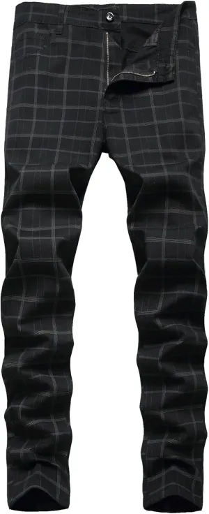 Keevoom Mens Stretch Skinny Flat-Front Fashion Style Comfy Solid Casual Slim Fit Business Dress Chinos Pants