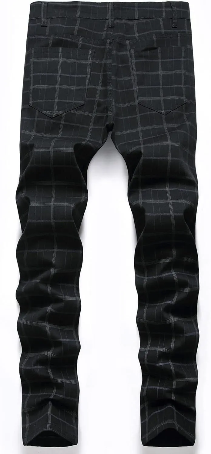 Keevoom Mens Stretch Skinny Flat-Front Fashion Style Comfy Solid Casual Slim Fit Business Dress Chinos Pants
