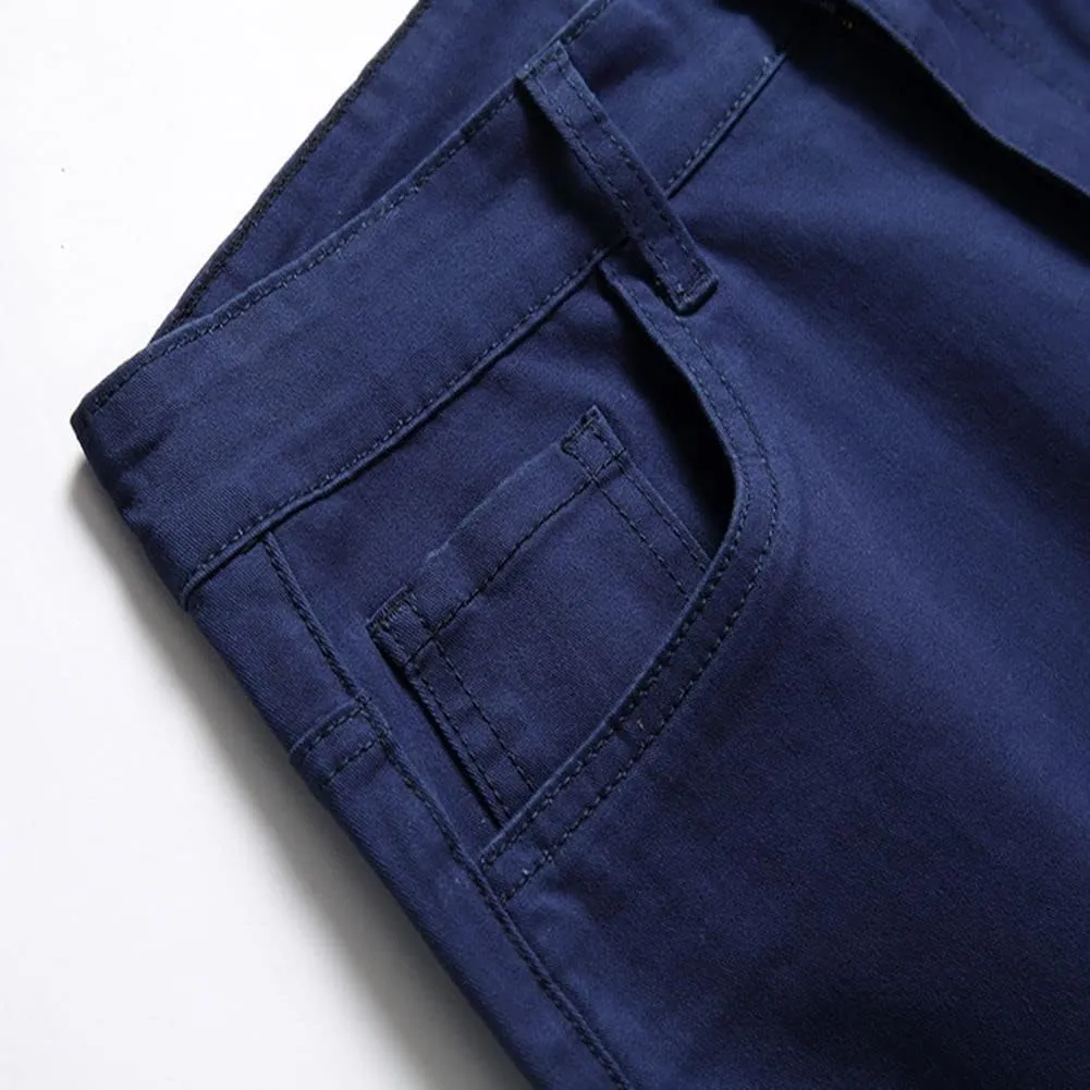 Keevoom Mens Stretch Skinny Flat-Front Fashion Style Comfy Solid Casual Slim Fit Business Dress Chinos Pants