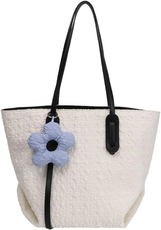Large Tote Bag for Women Pleated Nylon Crossbody Shoulder Bag Fashion Portable Purse Hobo Handbag