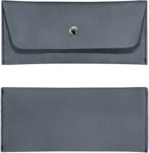 Leather Money Cash Envelopes Wallet for Womens Clutch Bag Pouch with Metal Snap Button Ladies Trendy Protable Travel Business Clutch Wallet,Grey Color