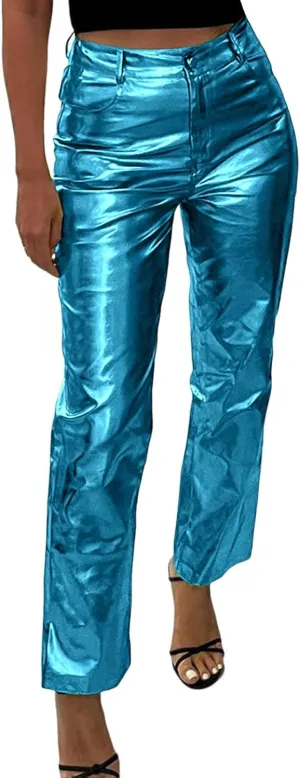 Leather Pants Women Oversized Wide Leg High Rise Stacked Faux Leather Pants Styling Skinny Petite Leather Joggers