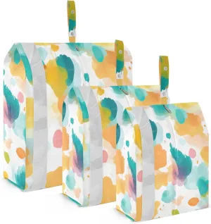 Leopard Blue Yellow Packing Cubes for Suitcases 3 Set Lightweight Compression Luggage Packing Organizers for Carry on Suitcase Travel Accessories Luggage Organizer Bags Set