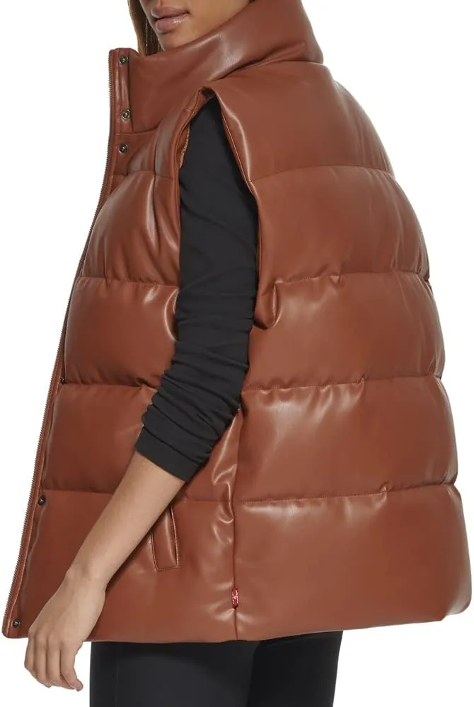 Levi's Womens Vegan Leather Puffer Vest