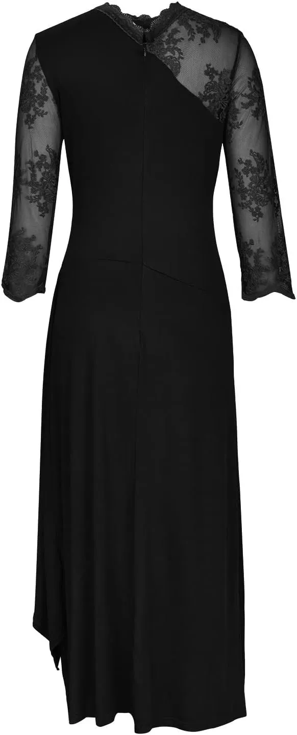 Long Formal Dress for Women Gowns Evening Party Cocktail Dress Lace Elegant Wrap Pleated Wedding Guest Dresses