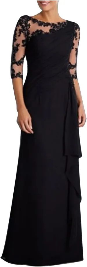 Long Formal Dress for Women Gowns Evening Party Cocktail Dress Lace Elegant Wrap Pleated Wedding Guest Dresses