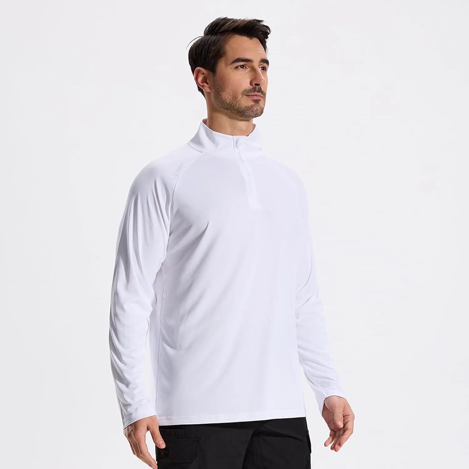 LOOGU Men's Quarter Zip Golf Pullover Long Sleeve 1/4 Zip Mock Neck UPF50  Shirts Running Athletic Hiking Quick Dry Outdoor