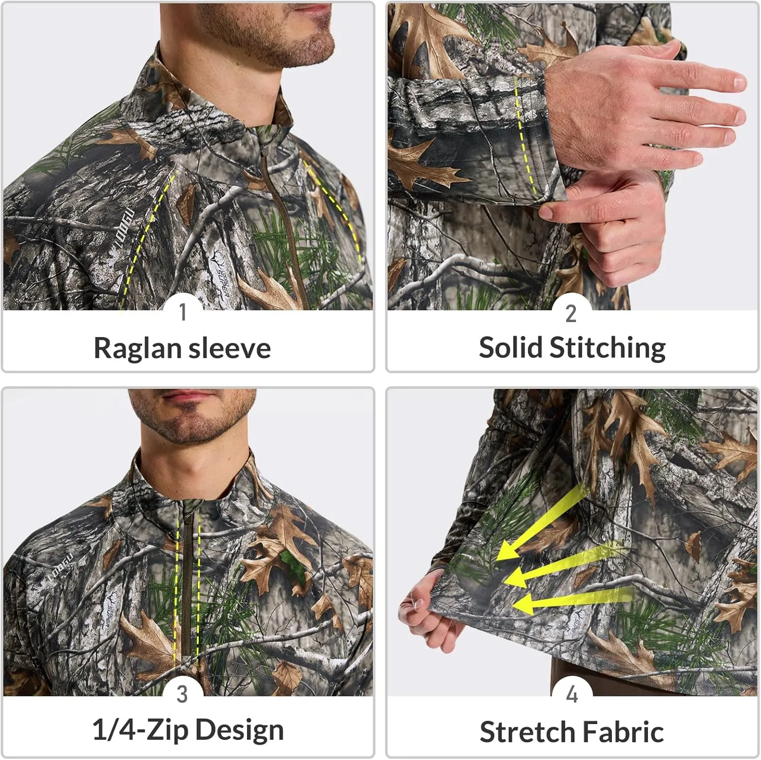LOOGU Men's Quarter Zip Golf Pullover Long Sleeve 1/4 Zip Mock Neck UPF50  Shirts Running Athletic Hiking Quick Dry Outdoor