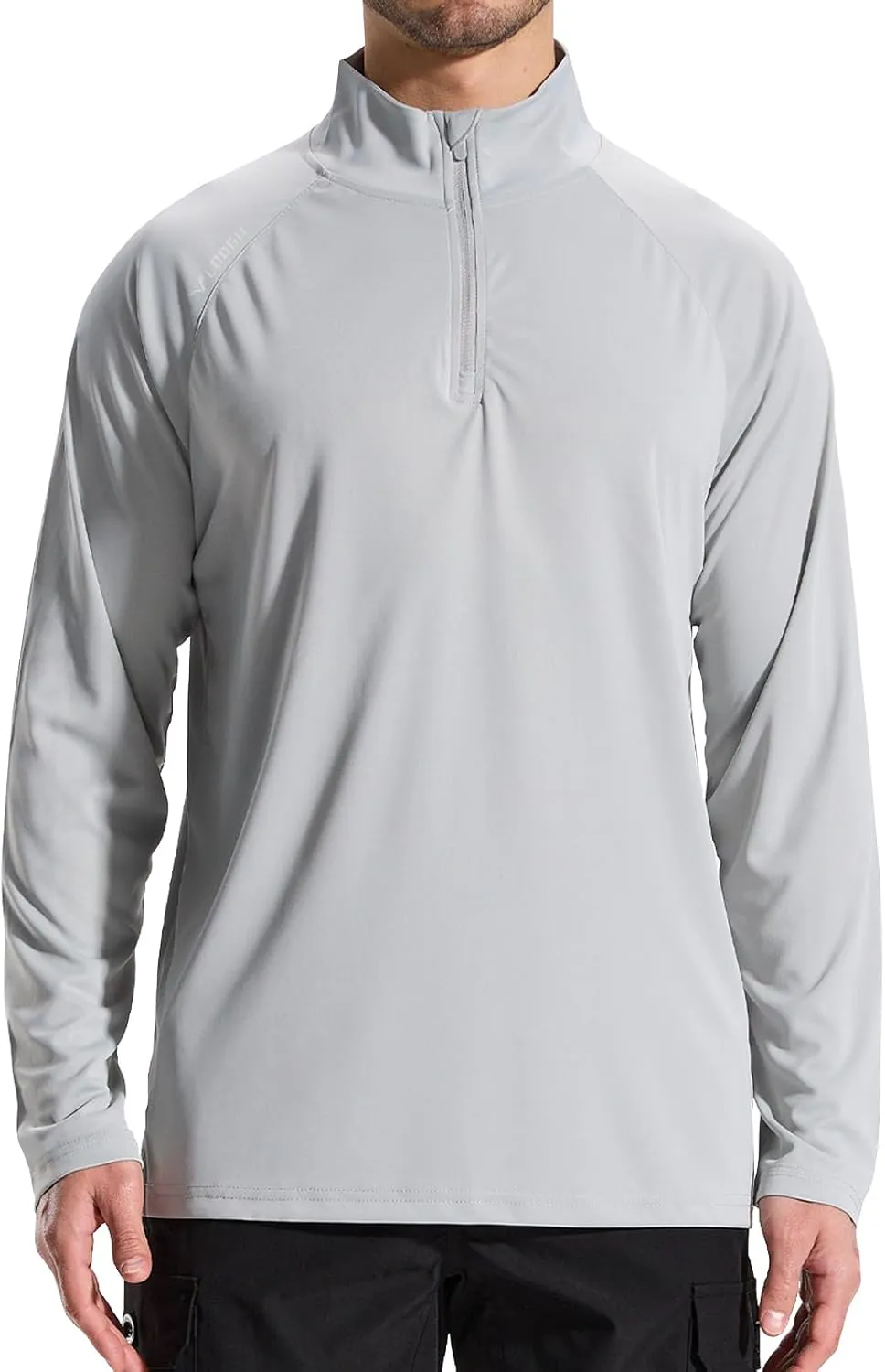LOOGU Men's Quarter Zip Golf Pullover Long Sleeve 1/4 Zip Mock Neck UPF50  Shirts Running Athletic Hiking Quick Dry Outdoor