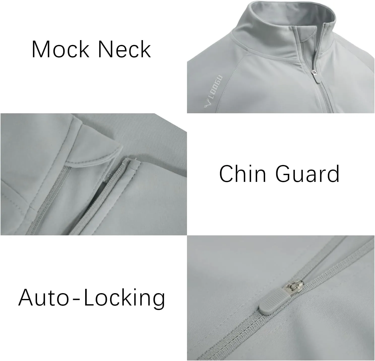 LOOGU Men's Quarter Zip Golf Pullover Long Sleeve 1/4 Zip Mock Neck UPF50  Shirts Running Athletic Hiking Quick Dry Outdoor