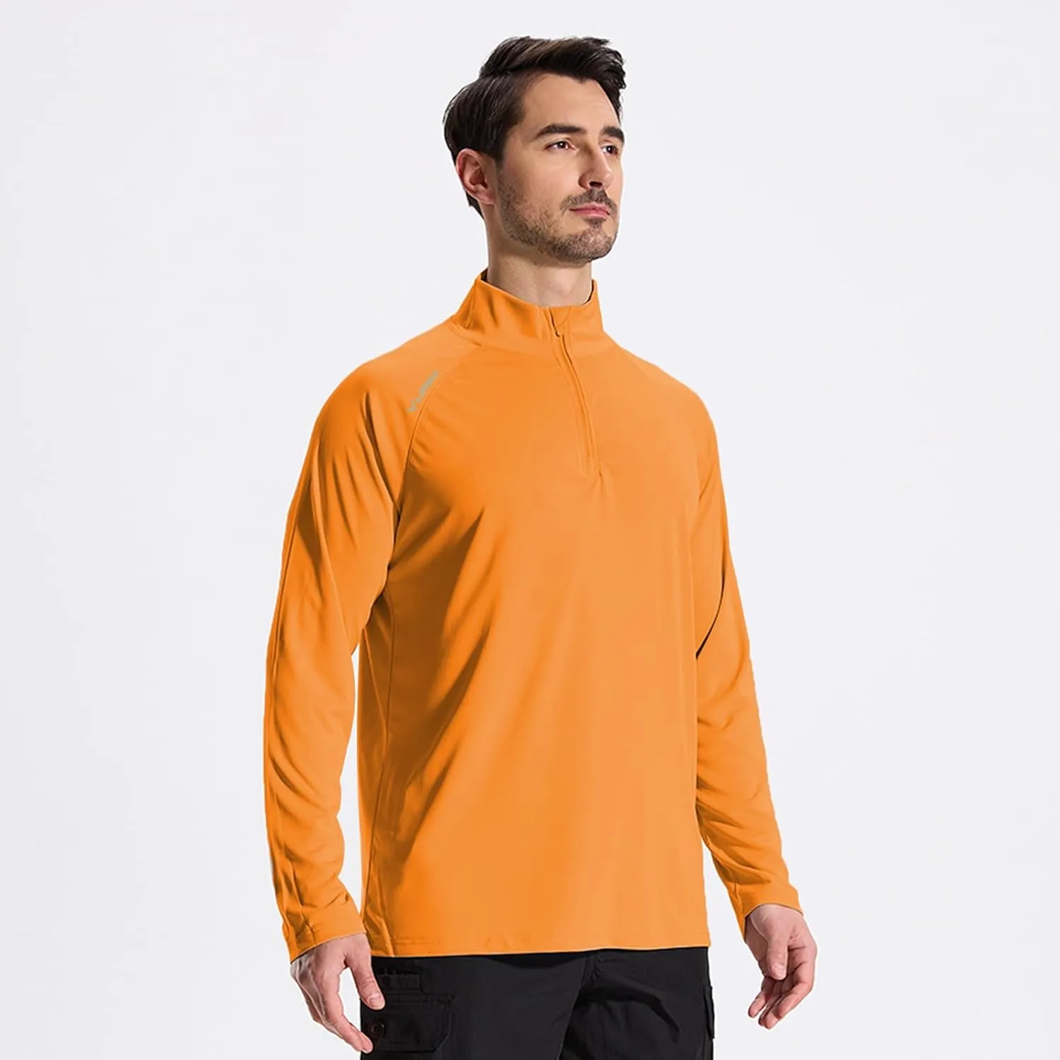 LOOGU Men's Quarter Zip Golf Pullover Long Sleeve 1/4 Zip Mock Neck UPF50  Shirts Running Athletic Hiking Quick Dry Outdoor