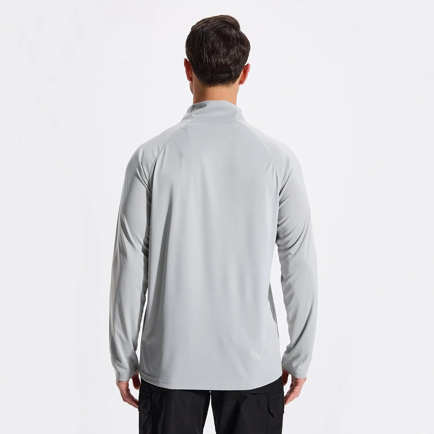 LOOGU Men's Quarter Zip Golf Pullover Long Sleeve 1/4 Zip Mock Neck UPF50  Shirts Running Athletic Hiking Quick Dry Outdoor