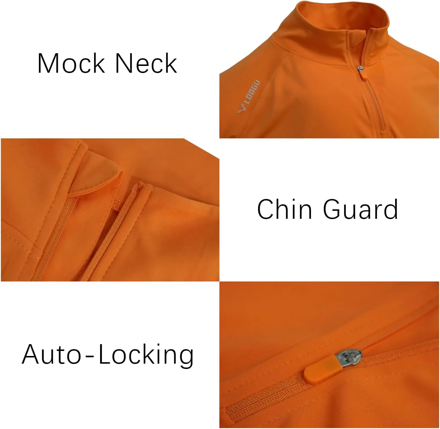 LOOGU Men's Quarter Zip Golf Pullover Long Sleeve 1/4 Zip Mock Neck UPF50  Shirts Running Athletic Hiking Quick Dry Outdoor