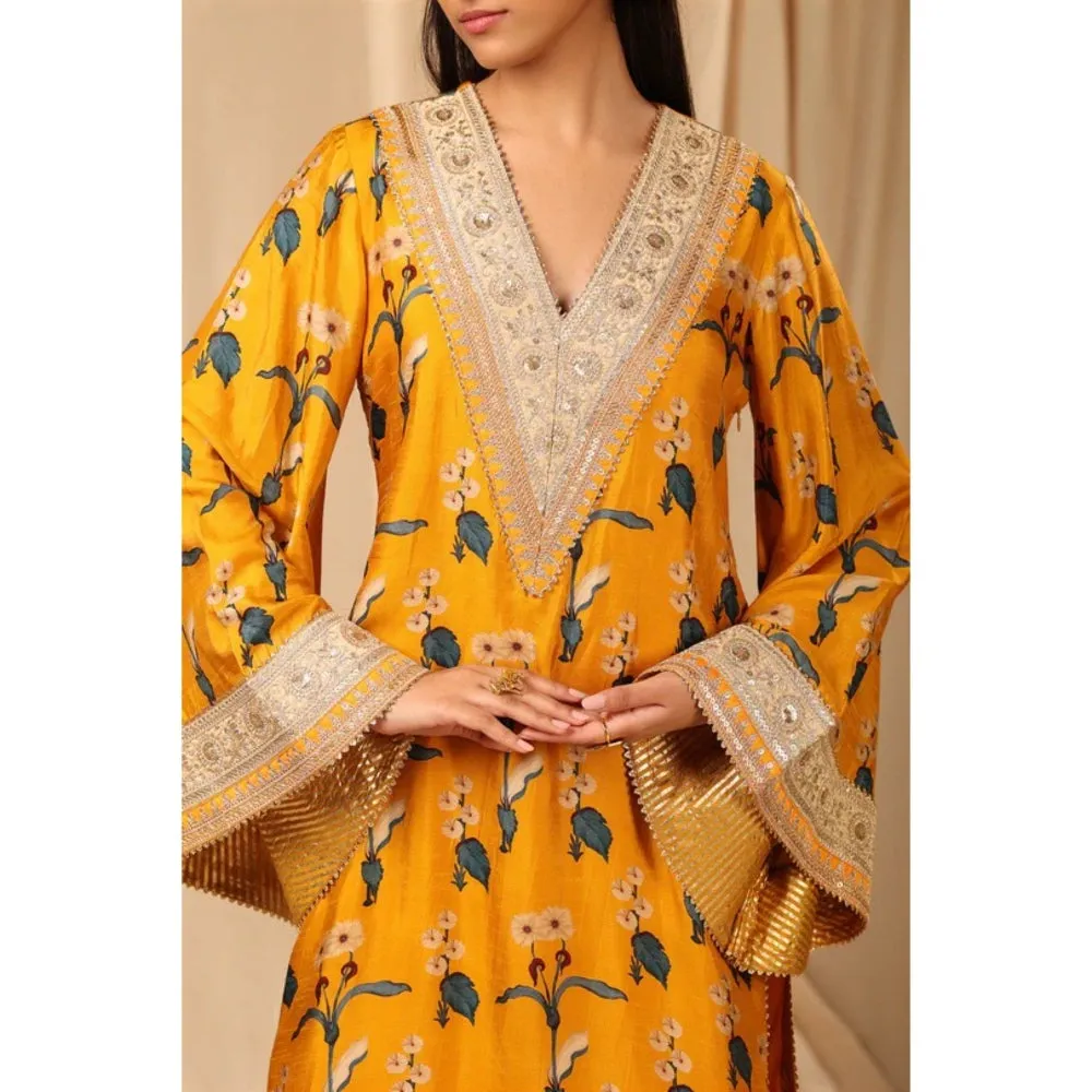 Masaba Mustard Spring Blossom Kurta (Set of 2)