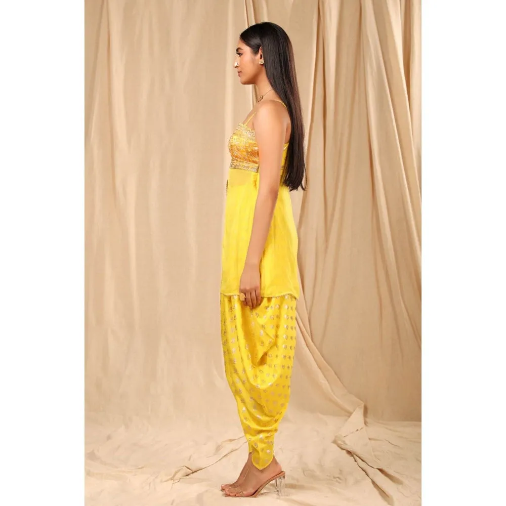 Masaba Peplum with Cowl Dhoti (Set of 2)