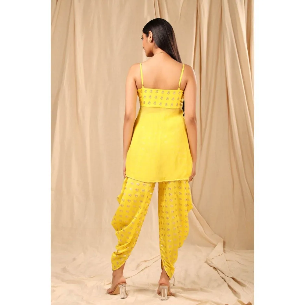 Masaba Peplum with Cowl Dhoti (Set of 2)
