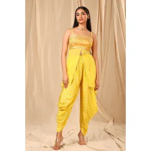 Masaba Peplum with Cowl Dhoti (Set of 2)
