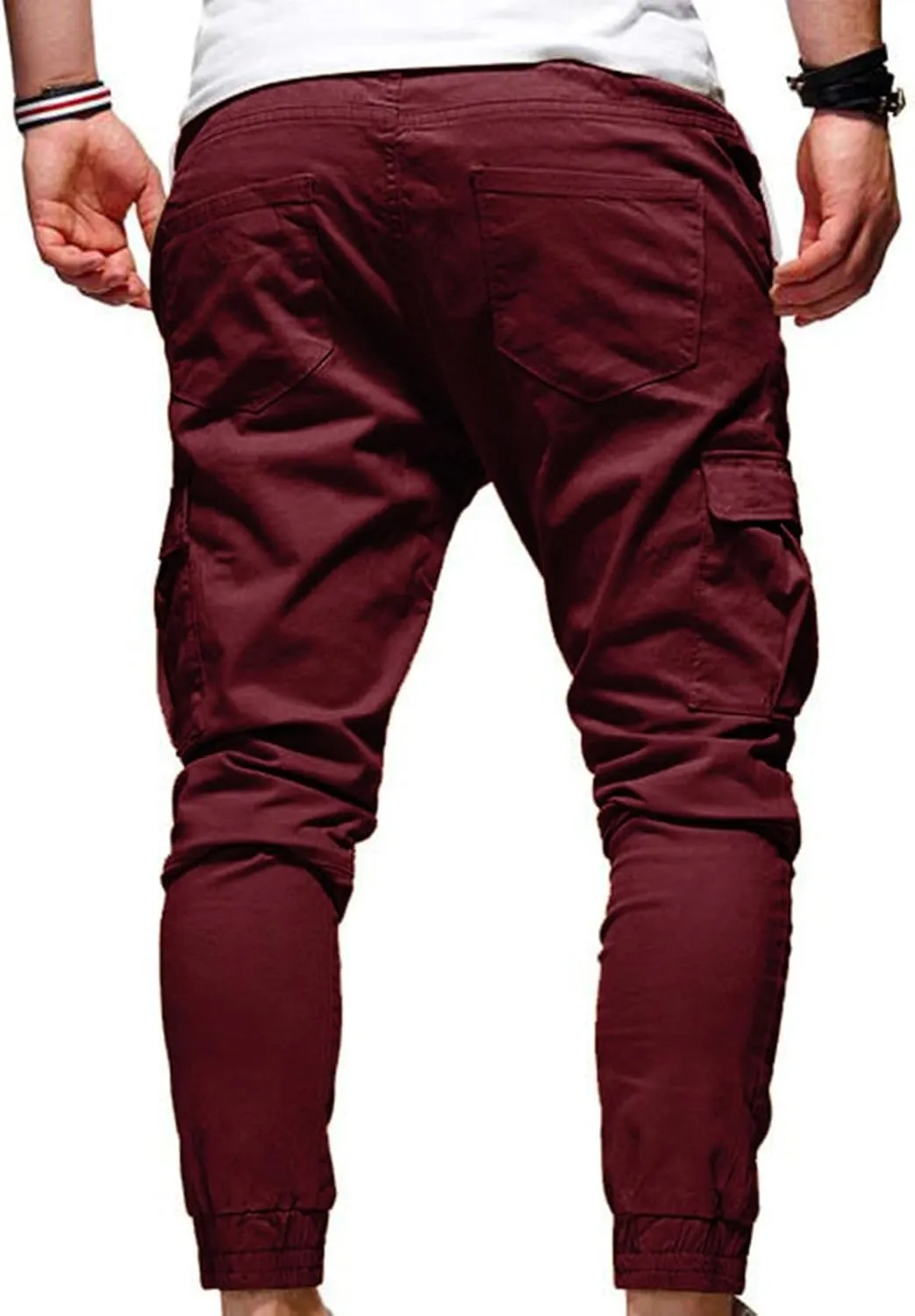 Mens Casual Joggers Pants Slim Fit Stretch Drawstring Cargo Pants Hiking Outdoor Track Jogging Sweatpants