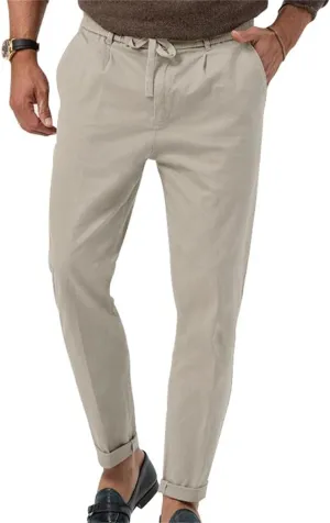 Mens Chino Pants Slim Fit Flat Front Stretch Skinny Tapered Dress Pants Lightweight Elastic Waistband Pants with Pockets