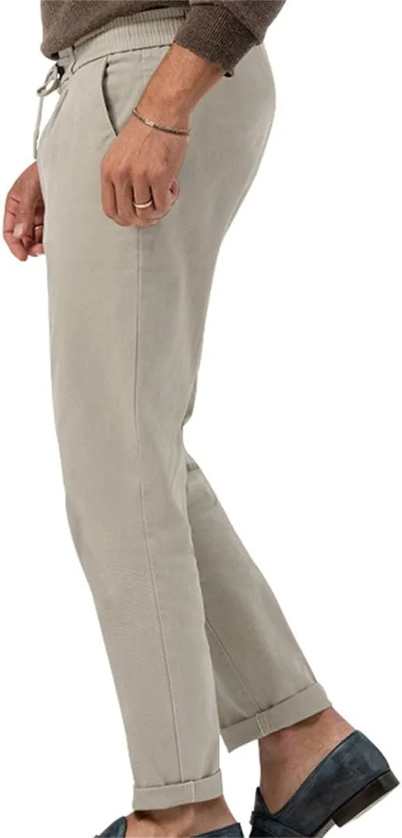 Mens Chino Pants Slim Fit Flat Front Stretch Skinny Tapered Dress Pants Lightweight Elastic Waistband Pants with Pockets