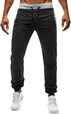 Mens Drawstring Athletic Joggers Sweatpants with Zipper Pockets Gym Running Workout Track Sport Casual Pants